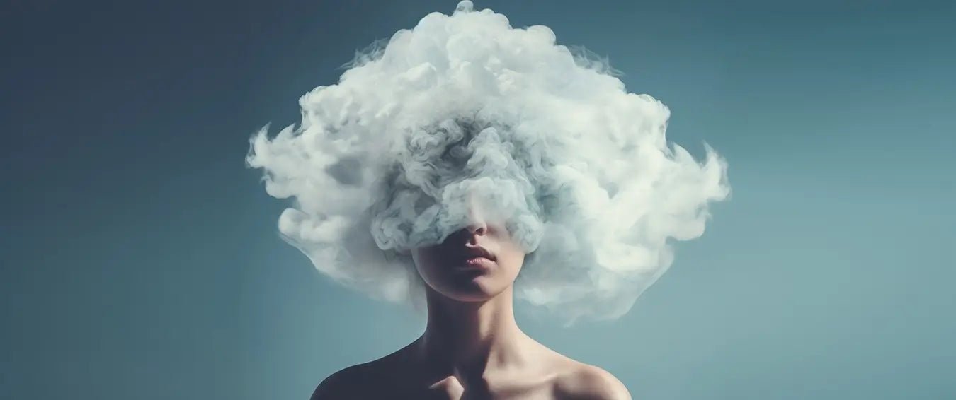 woman's head in a cloud