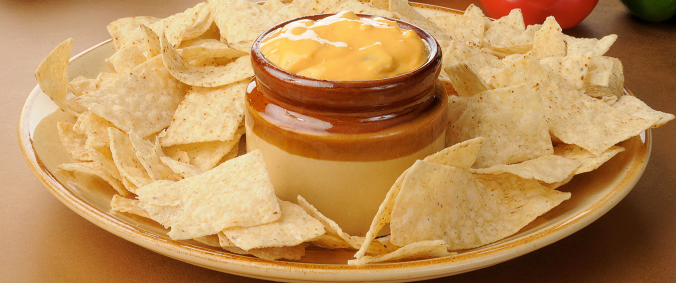 tortilla chips with cheese dip