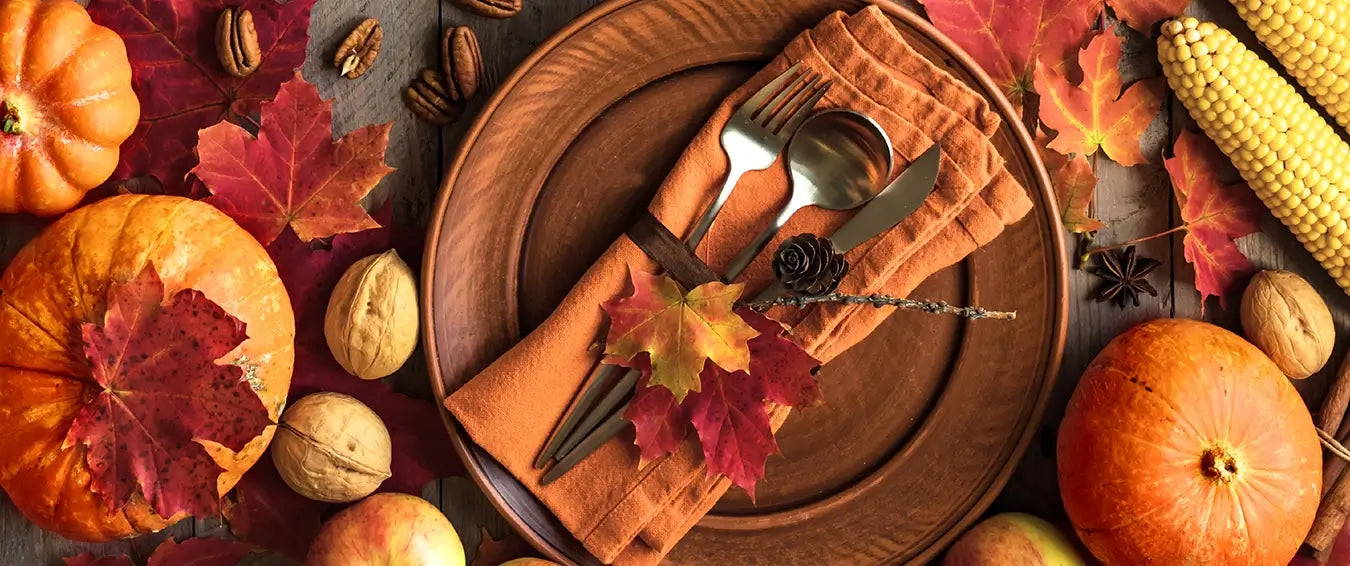 rustic cutlery setup for autumn