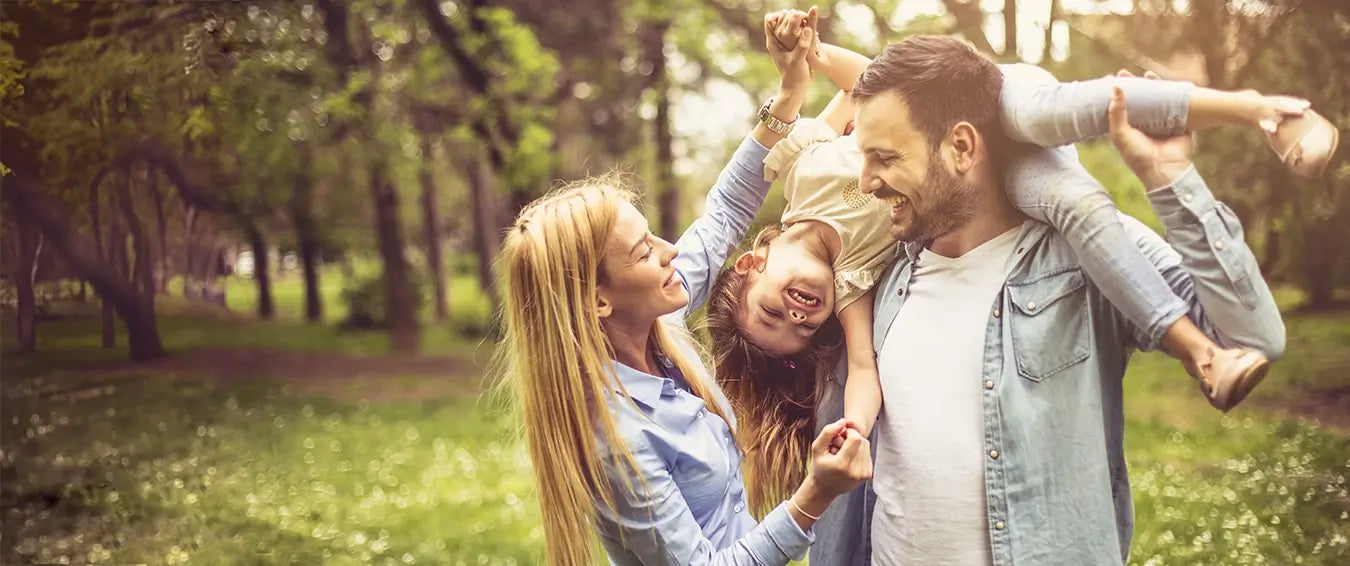 happy family outdoors