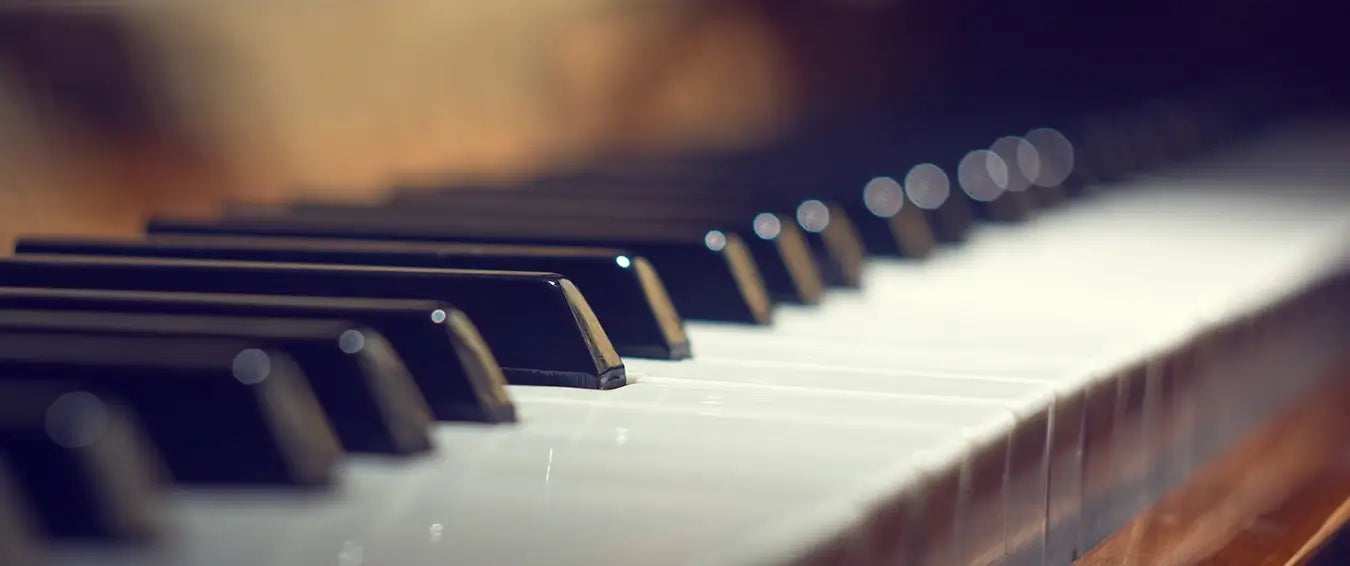 close up of the keys of a piano