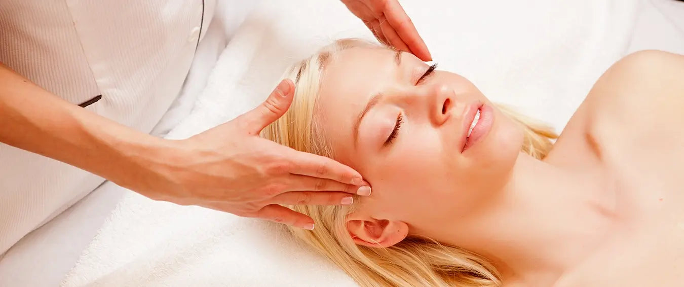 woman getting a head massage