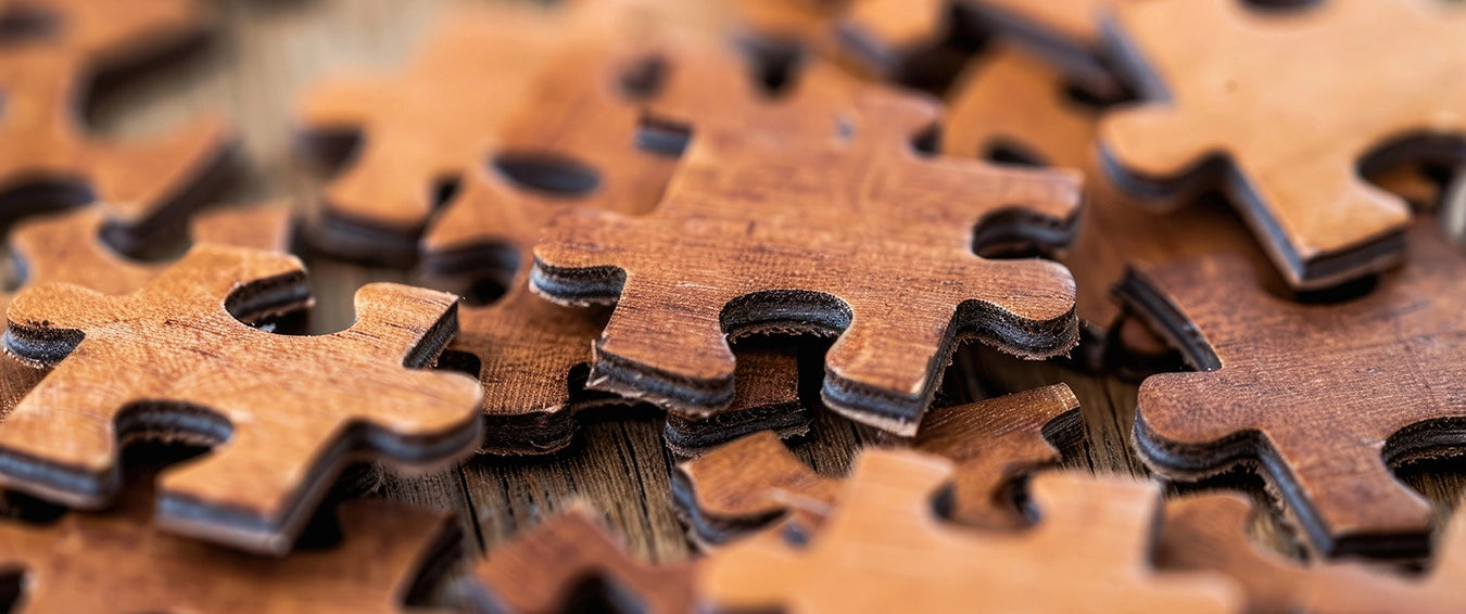 wooden puzzle pieces