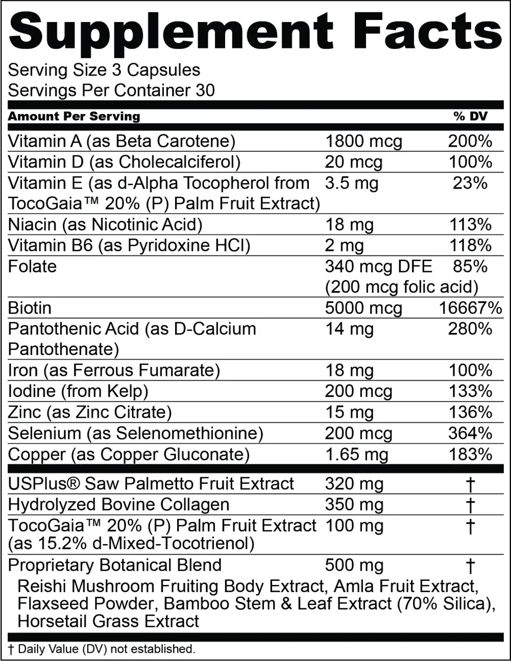 supplement facts