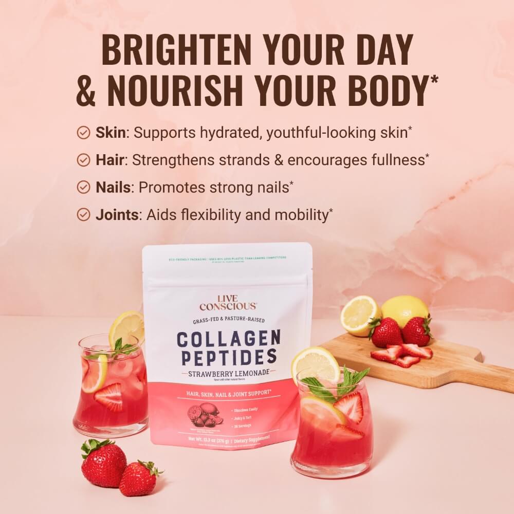Collagen Peptides Strawberry Lemonade