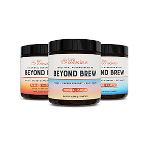 Beyond Brew Flavor Bundle featuring three jars with different flavors: Citrus Blend, Vanilla, and Blueberry variants