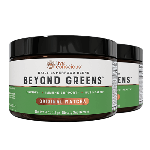 Live Conscious Beyond Greens™ Original Matcha powder, 4 oz daily superfood blend for energy, immune support, and gut health