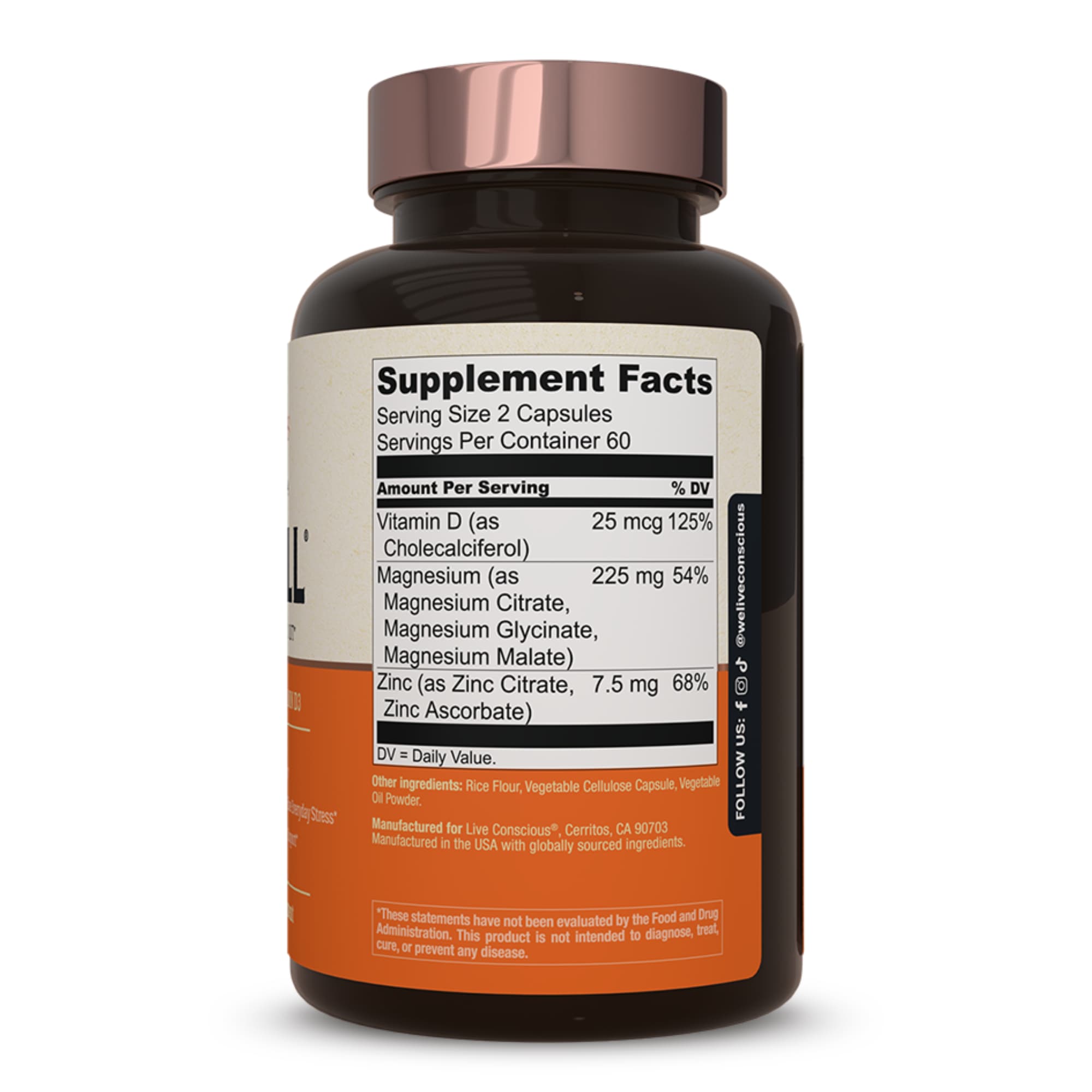 Supplement bottle with label showing 'Supplement Facts' on a white background
