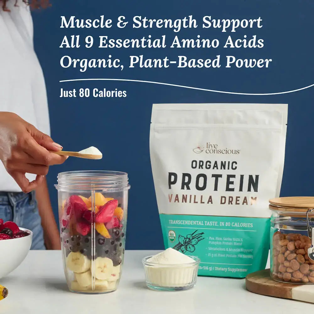 Livegrowth Powder Live Conscious® Organic Protein Powder Vanilla Dream – We Live Conscious